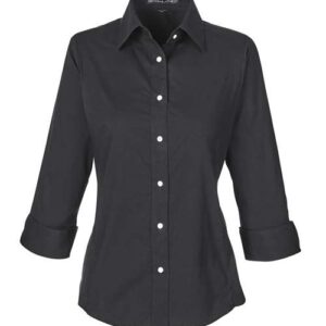 Devon & Jones - Women's Crown Collection® Stretch Pinpoint Chambra Three-Quarter Sleeve Shirt - DG562W