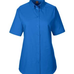 Harriton - Women's Foundation Cotton Short Sleeve Twill Dress Shirt with Teflon - M582W