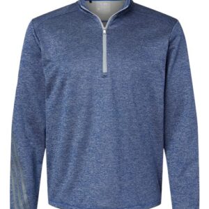 Adidas - Brushed Terry Heathered Quarter-Zip Pullover - A284